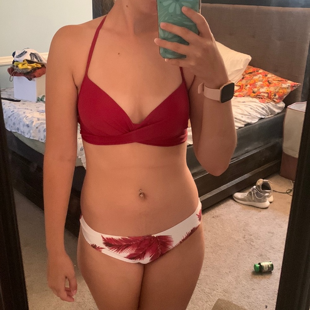 Red and white swimming suit size small